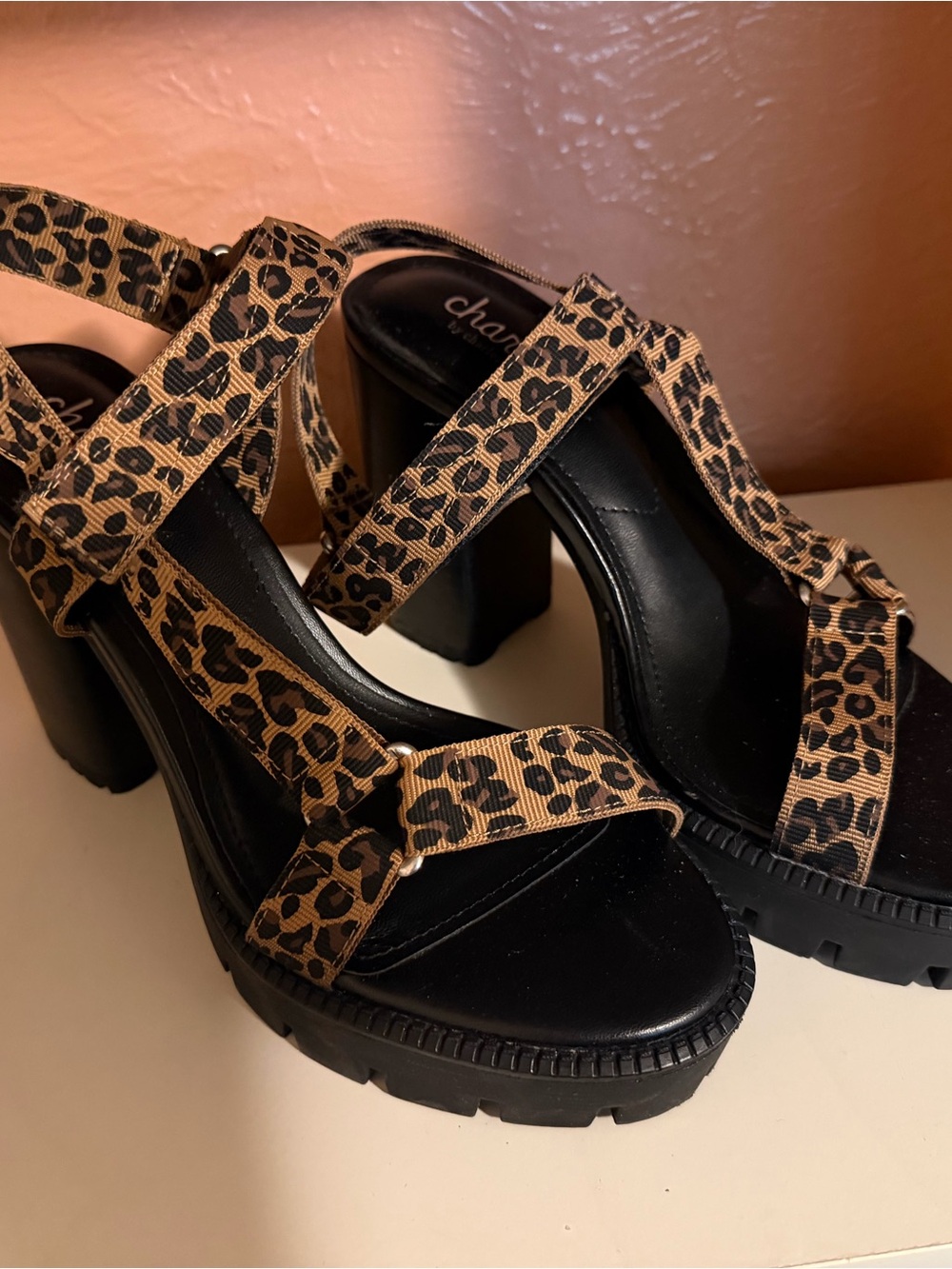 Charles by Charles David leopard print strappy wedge sandals